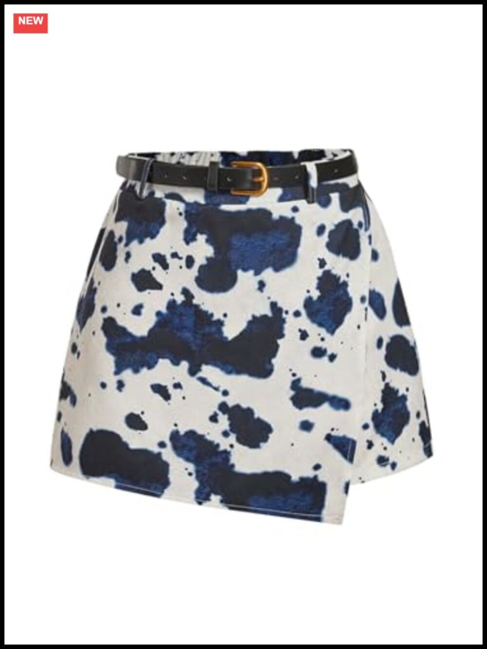 Floerns Women's Cow Print Mini Skort Wrap Western Skirt Shorts